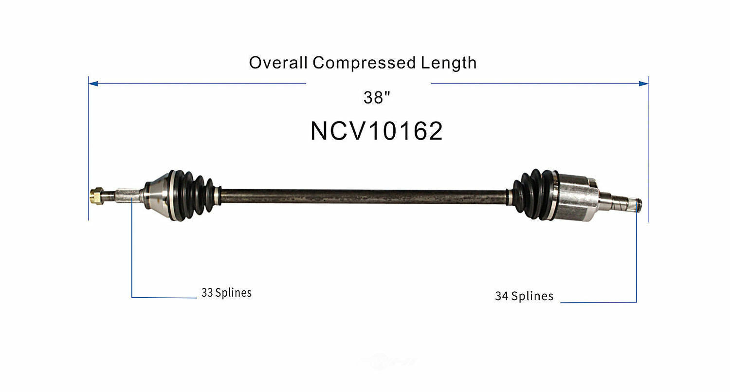 GSP North America NCV10162 CV Axle Assembly