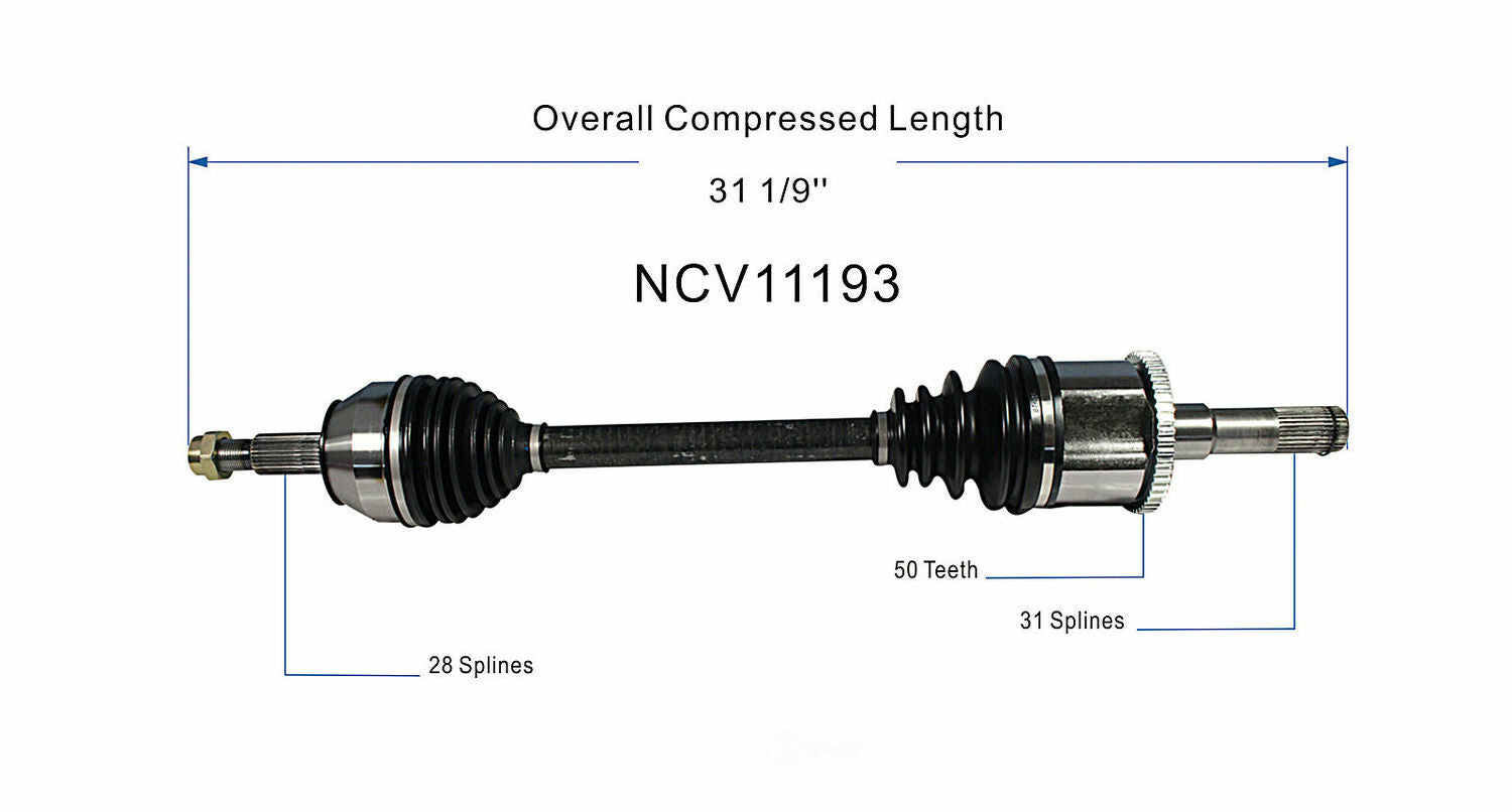 GSP North America NCV11193 CV Axle Assembly