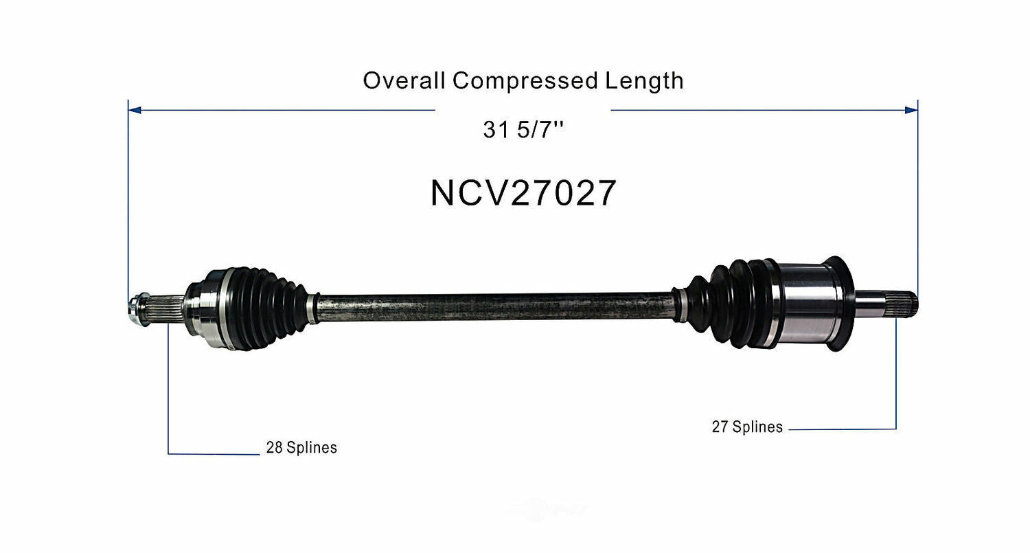 GSP North America NCV27027 CV Axle Assembly