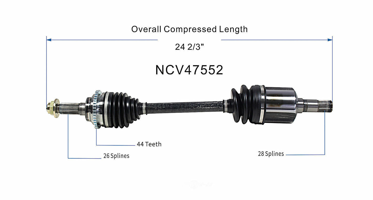 GSP North America NCV47552 CV Axle Assembly