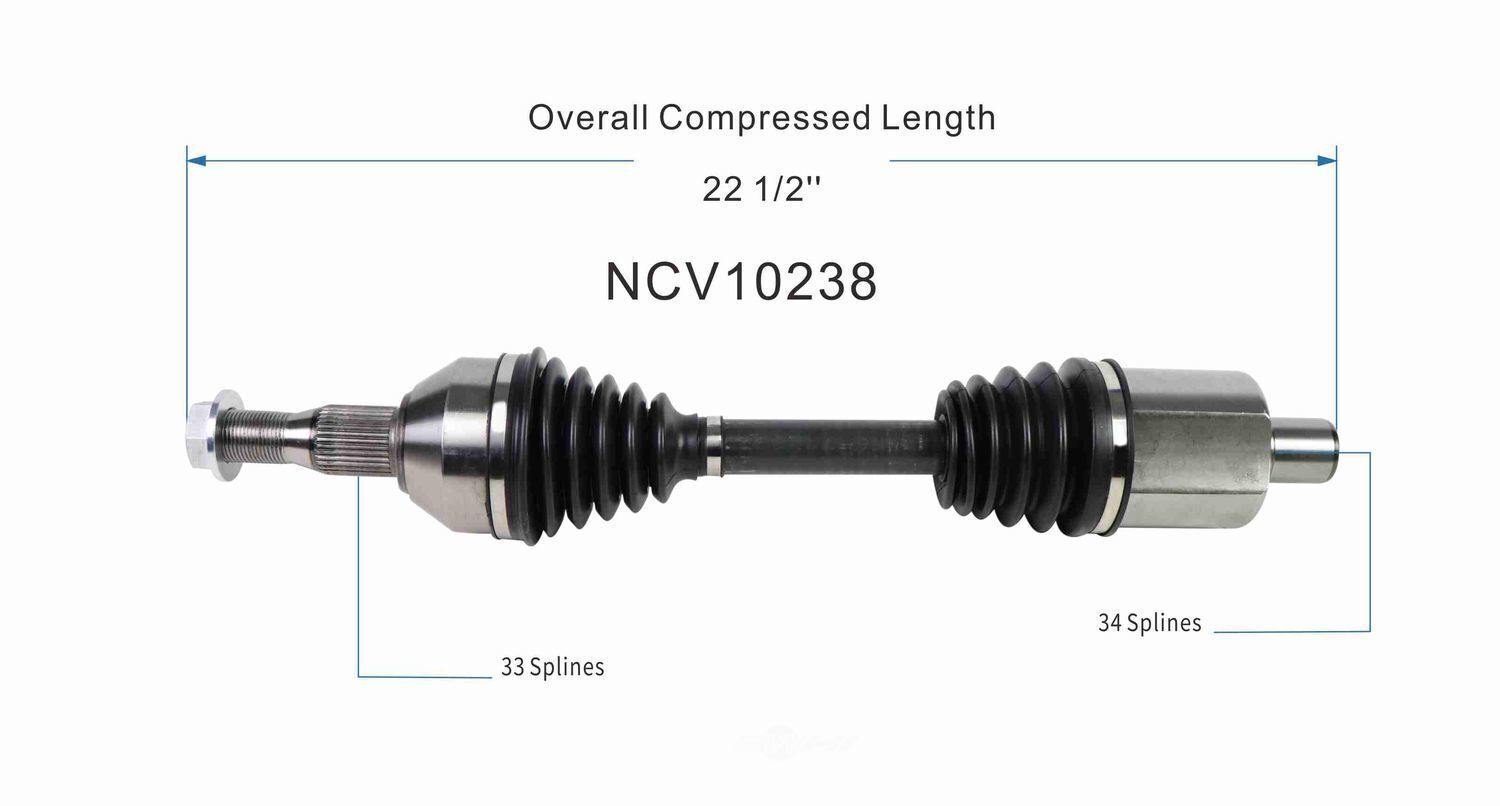 GSP North America NCV10238 CV Axle Assembly