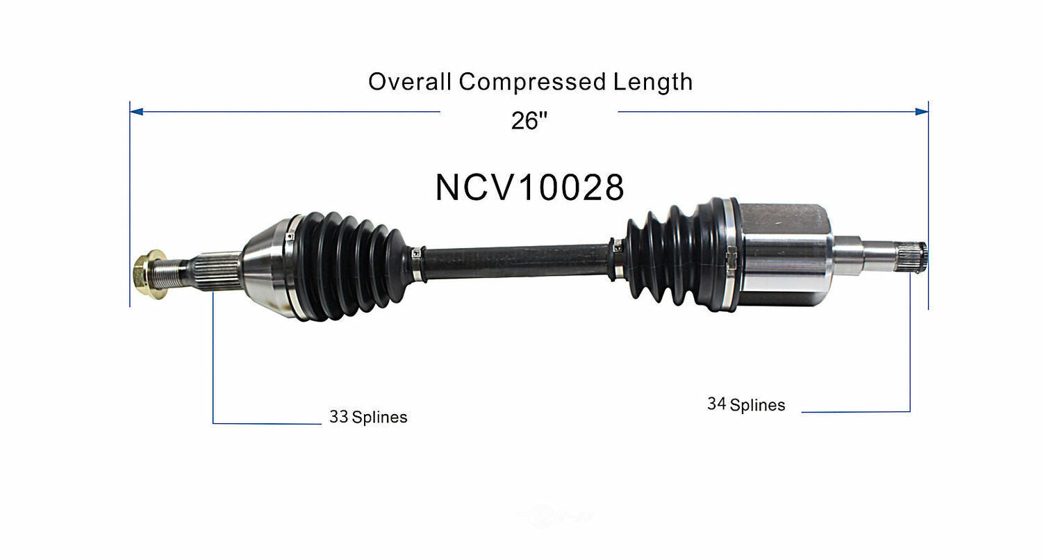 GSP North America NCV10028 CV Axle Assembly