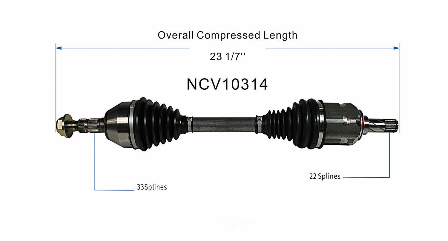 GSP North America NCV10314 CV Axle Assembly