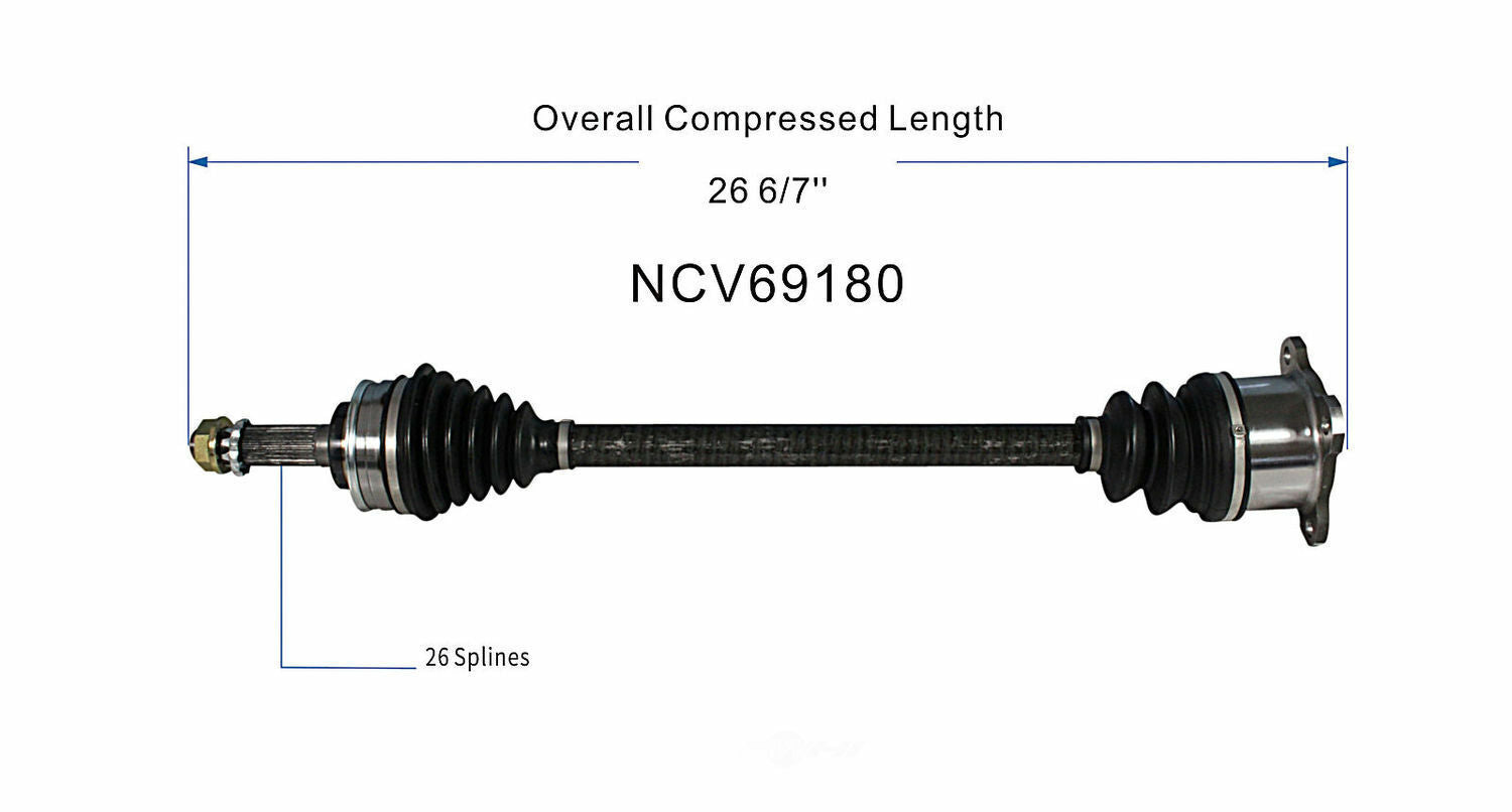 GSP North America NCV69180 CV Axle Assembly