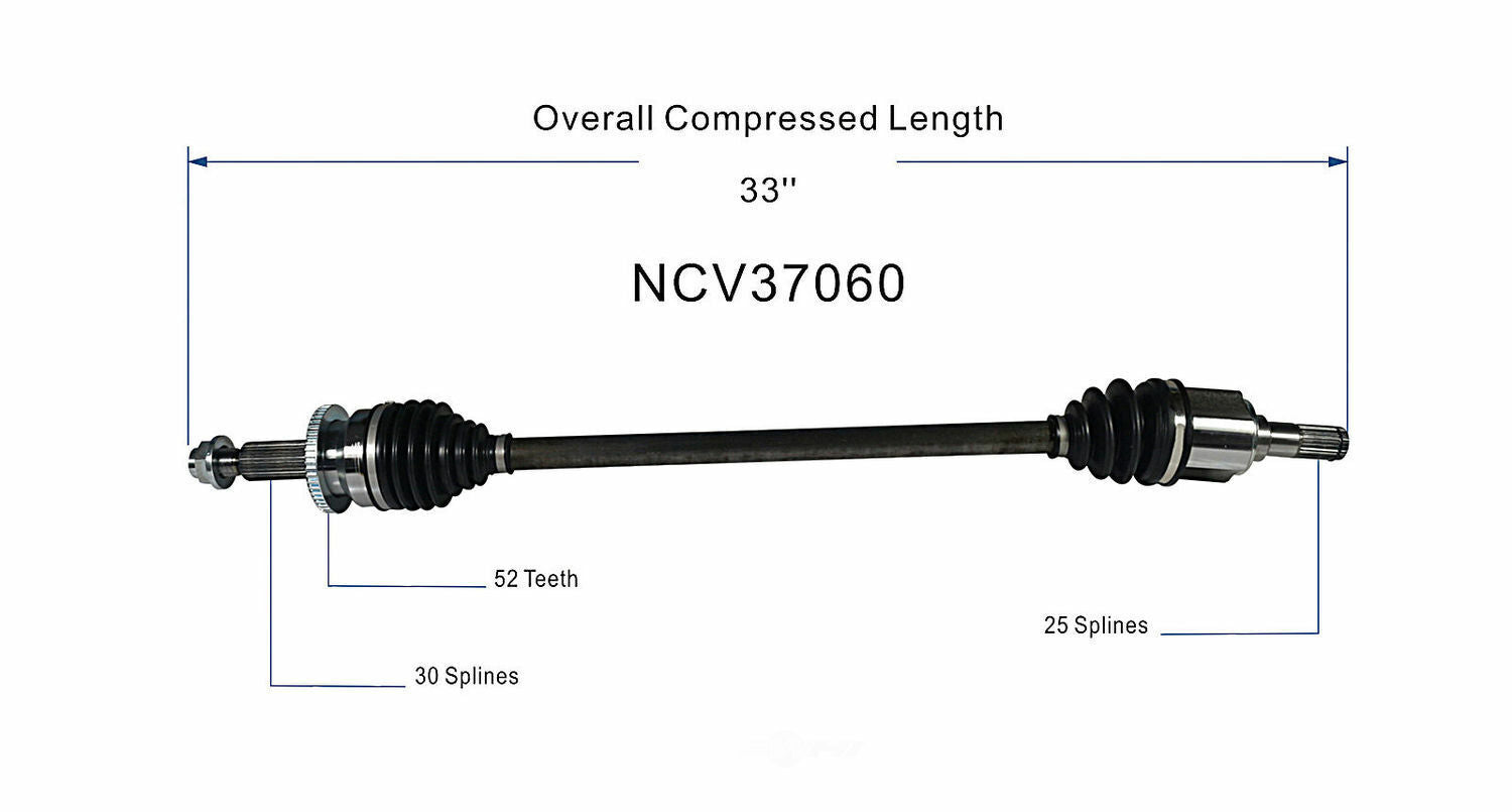 GSP North America NCV37060 CV Axle Assembly