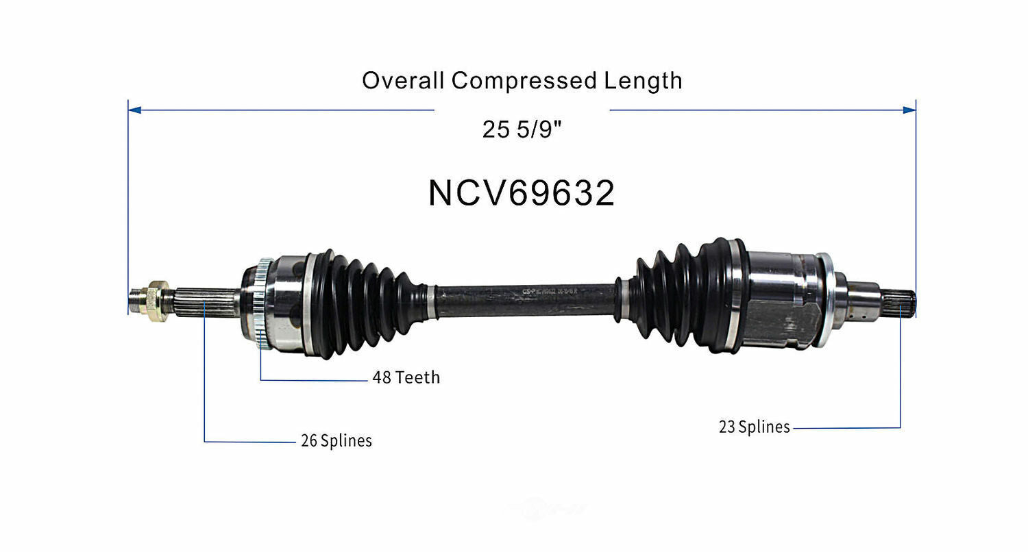 GSP North America NCV69632 CV Axle Assembly