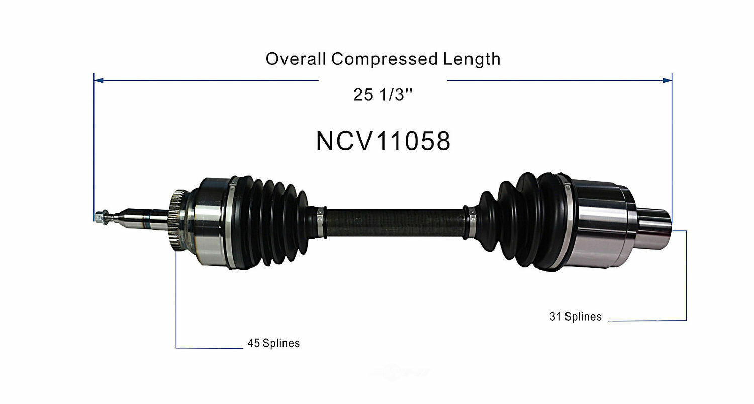 GSP North America NCV11058 CV Axle Assembly