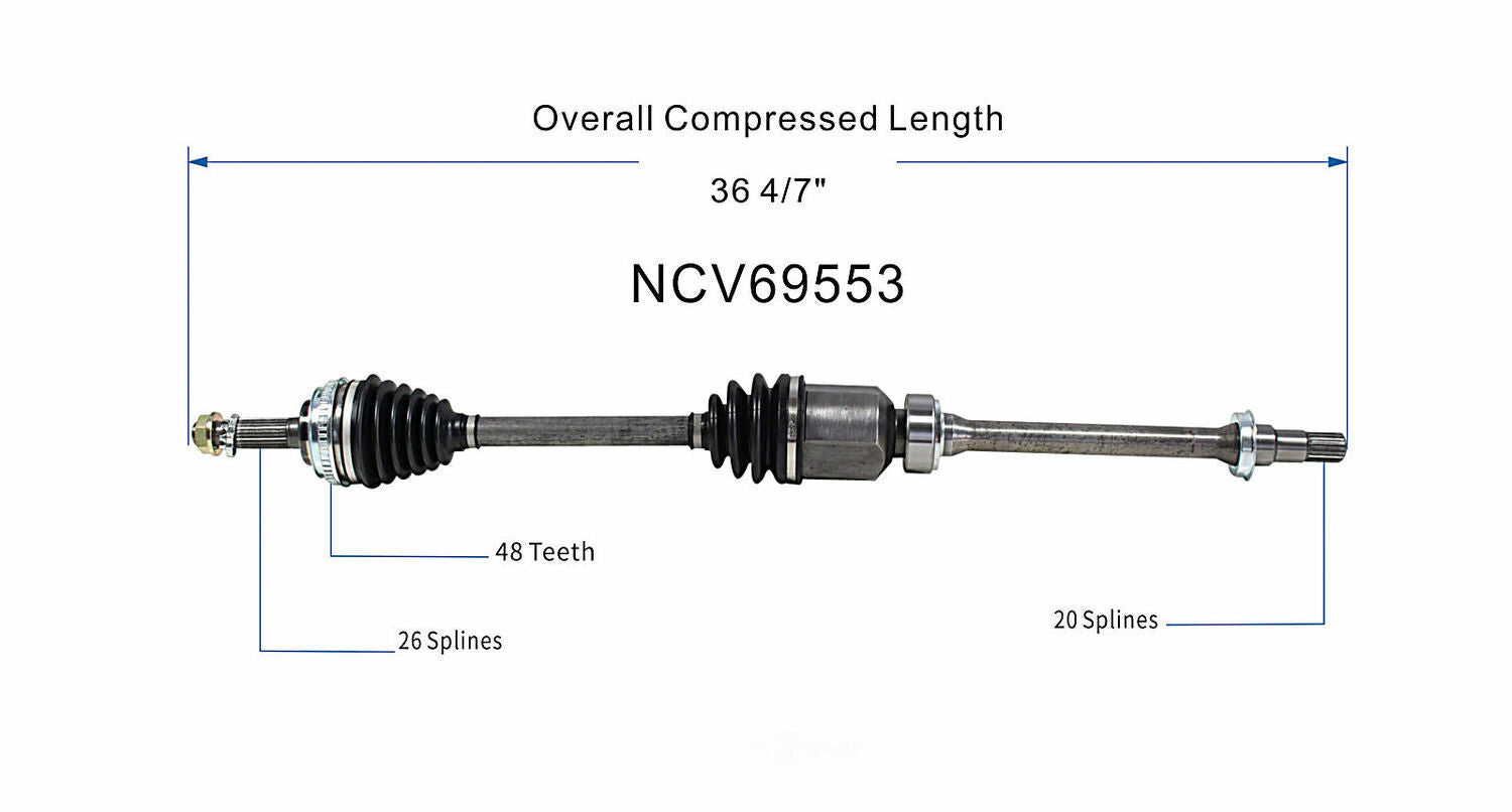 GSP North America NCV69553 CV Axle Assembly