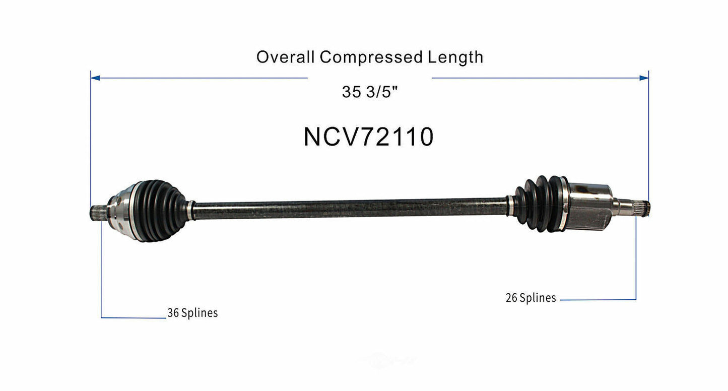 GSP North America NCV72110 CV Axle Assembly