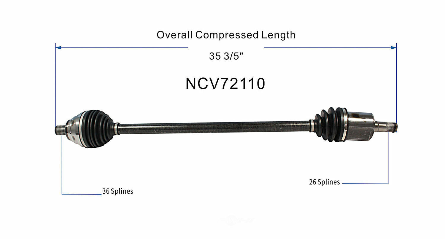GSP North America NCV72110 CV Axle Assembly