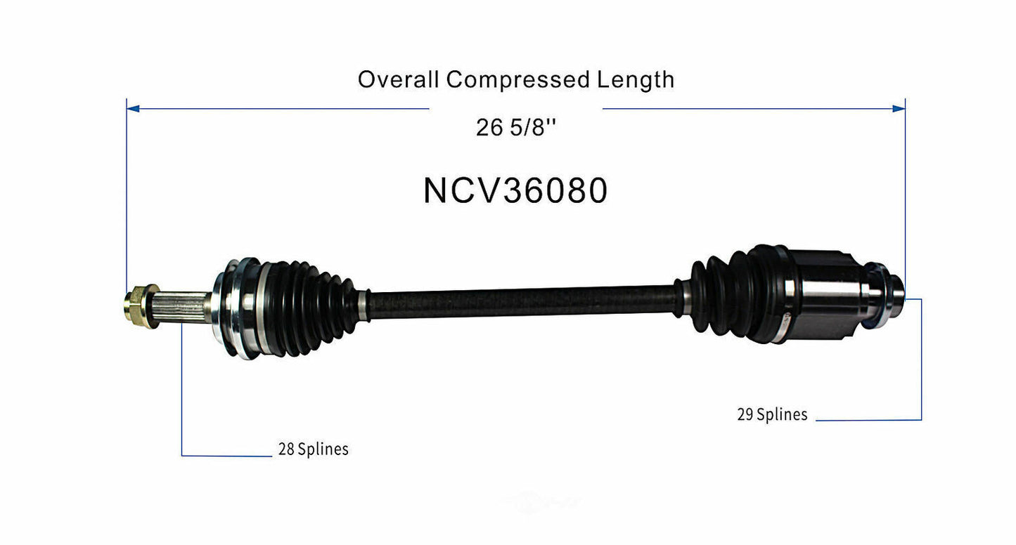GSP North America NCV36080 CV Axle Assembly