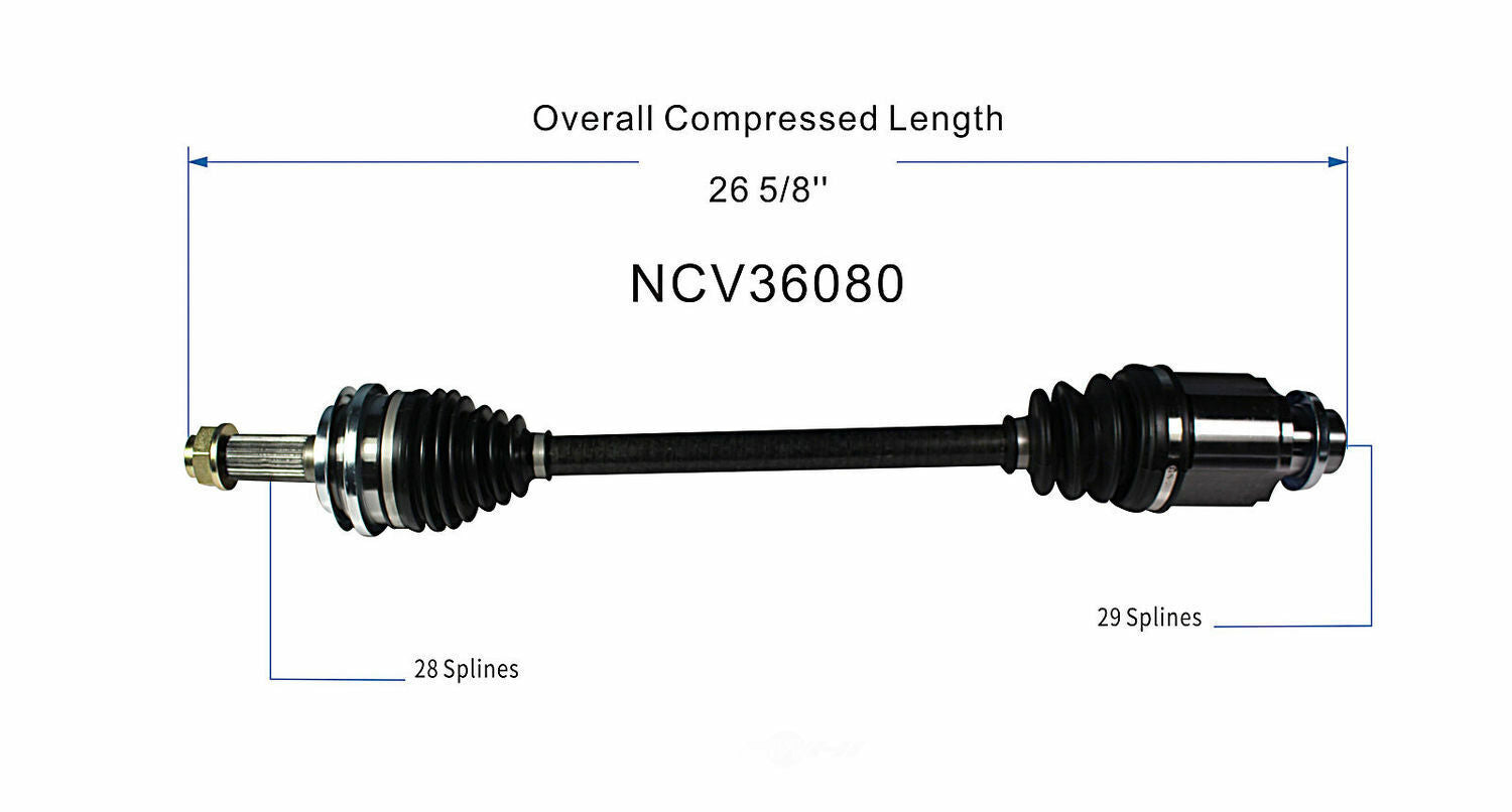 GSP North America NCV36080 CV Axle Assembly
