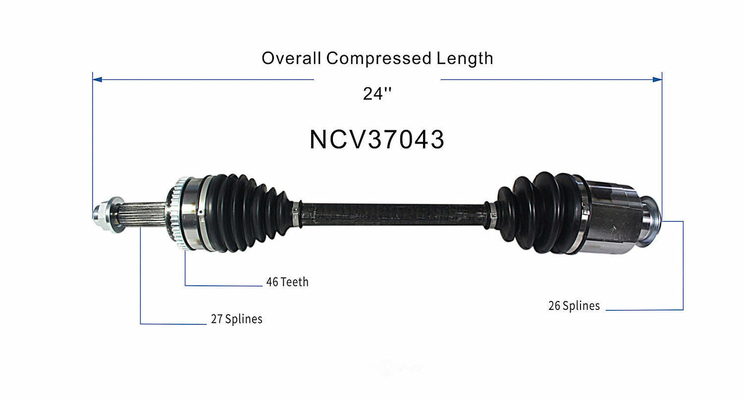 GSP North America NCV37043 CV Axle Assembly