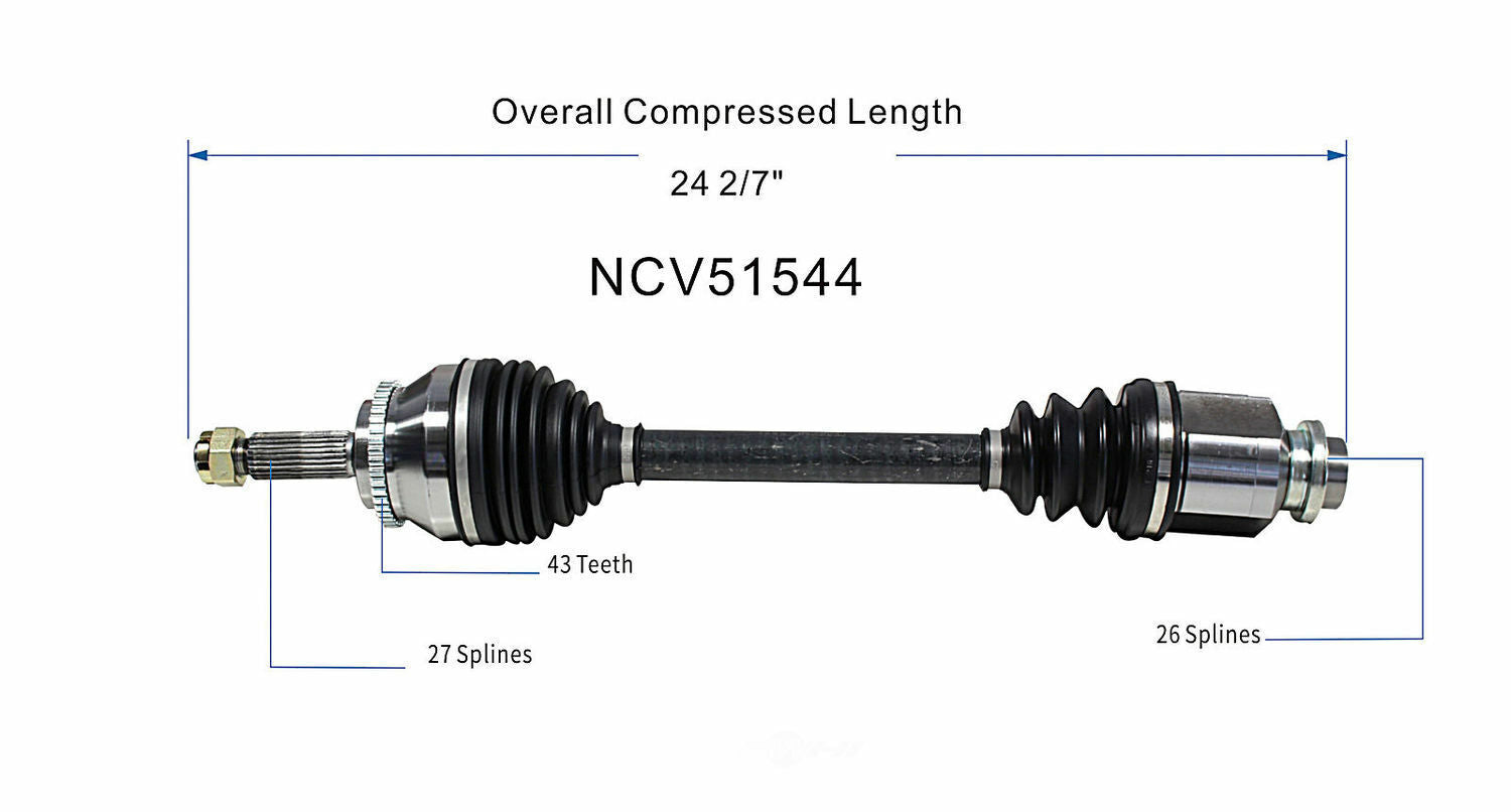 GSP North America NCV51544 CV Axle Assembly