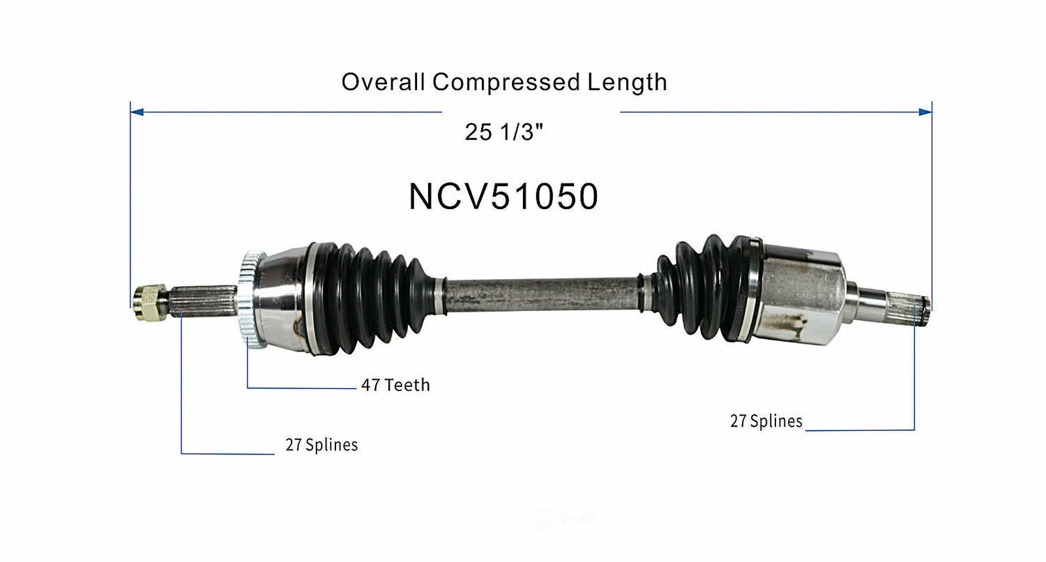 GSP North America NCV51050 CV Axle Assembly