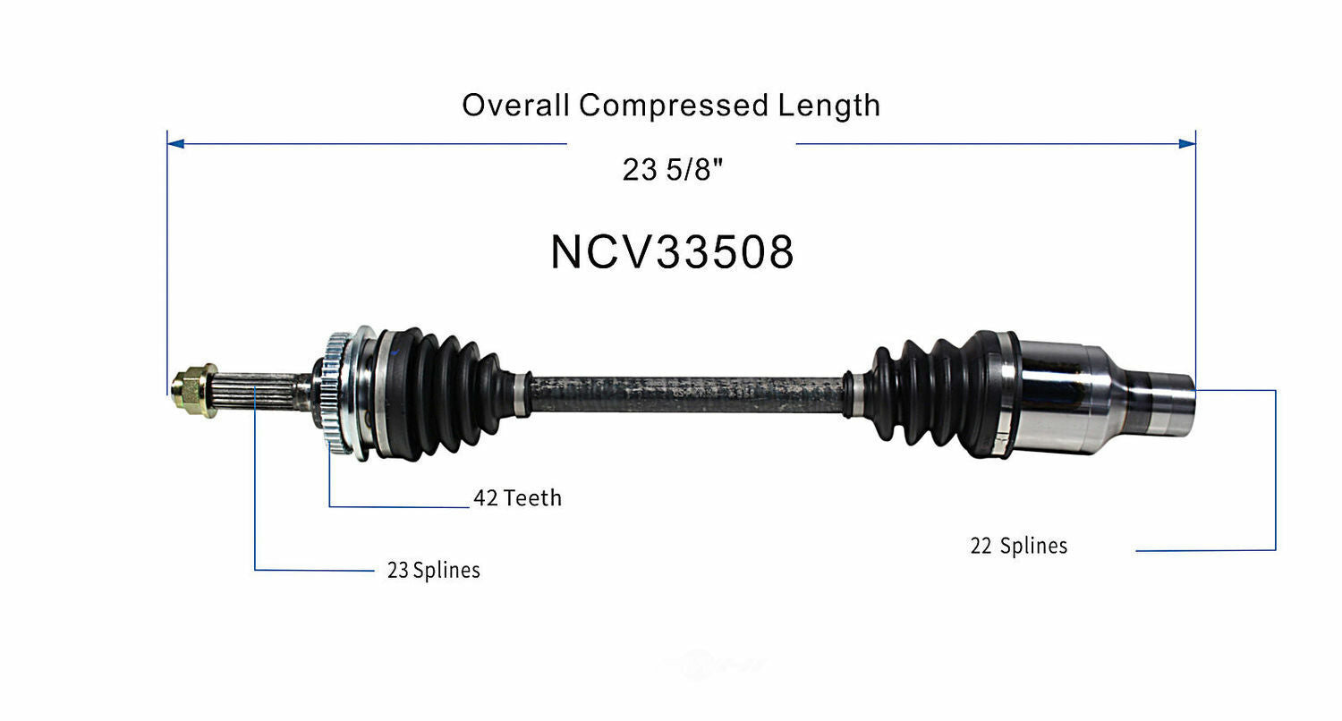 GSP North America NCV33508 CV Axle Assembly