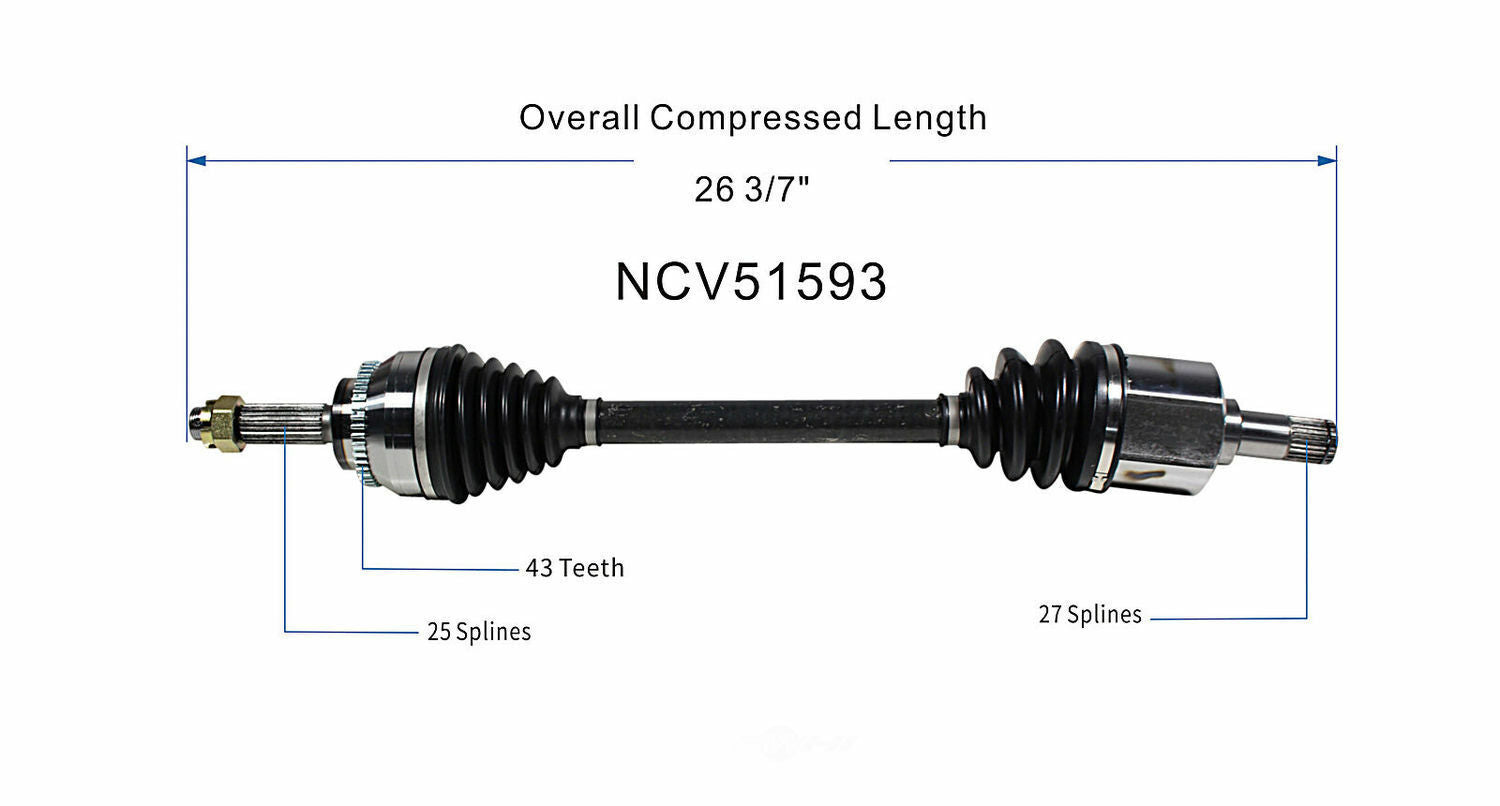 GSP North America NCV51593 CV Axle Assembly
