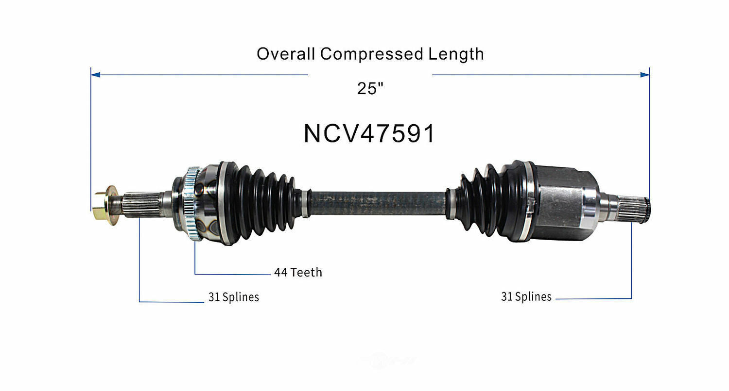 GSP North America NCV47591 CV Axle Assembly