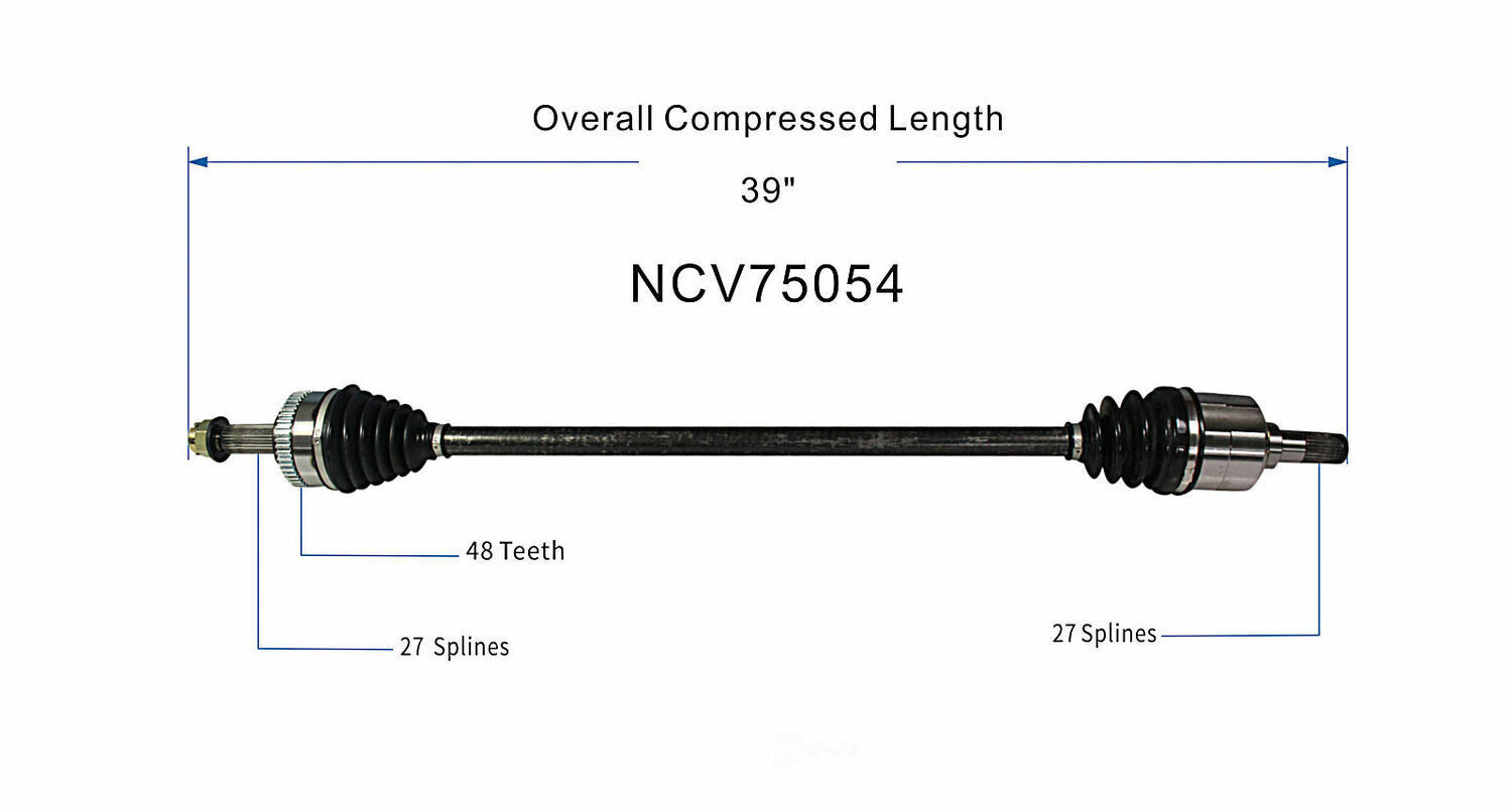 GSP North America NCV75054 CV Axle Assembly
