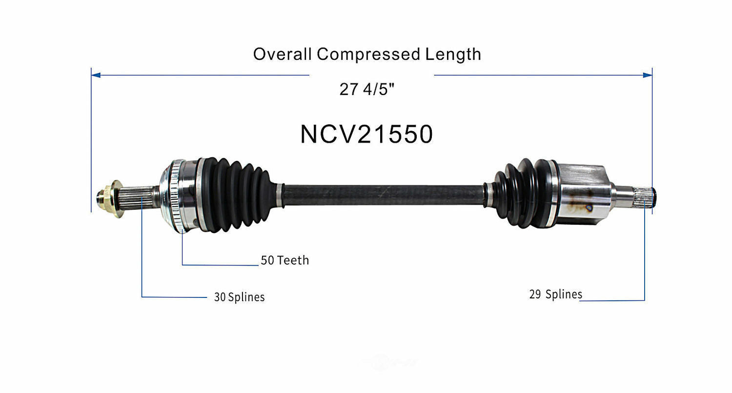 GSP North America NCV21550 CV Axle Assembly