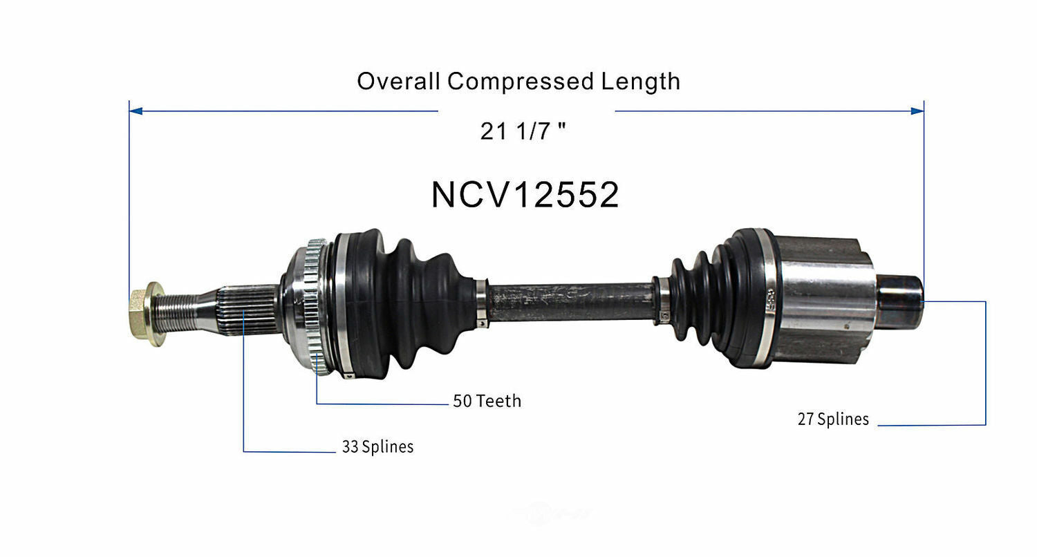 GSP North America NCV12552 CV Axle Assembly