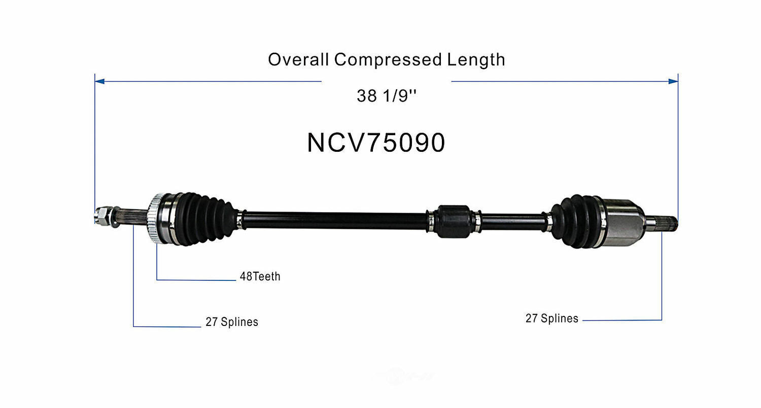 GSP North America NCV75090 CV Axle Assembly