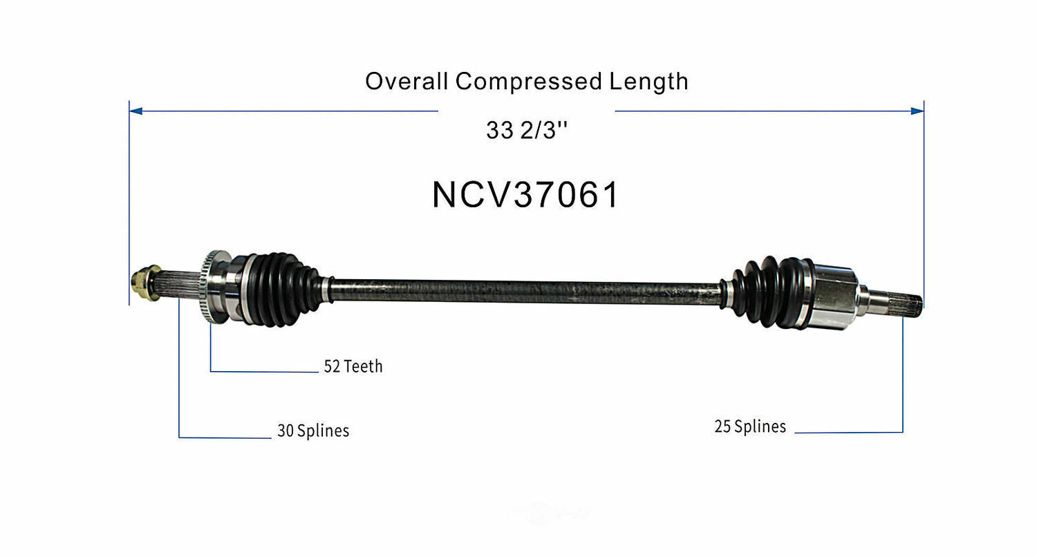 GSP North America NCV37061 CV Axle Assembly