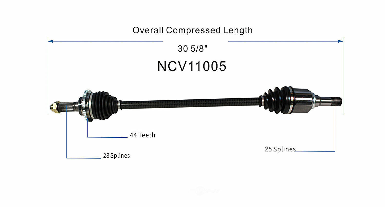 GSP North America NCV11005 CV Axle Assembly