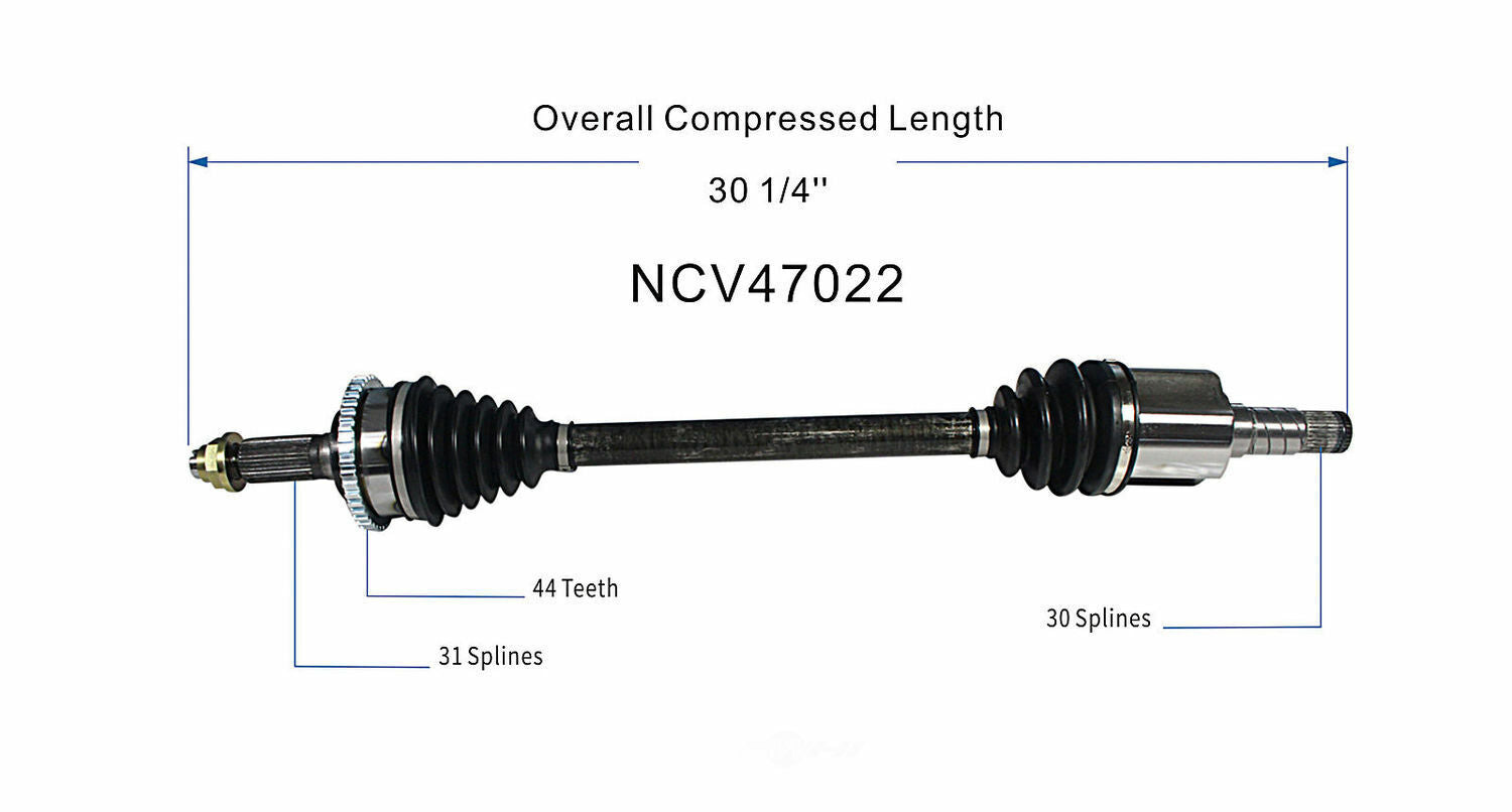 GSP North America NCV47022 CV Axle Assembly