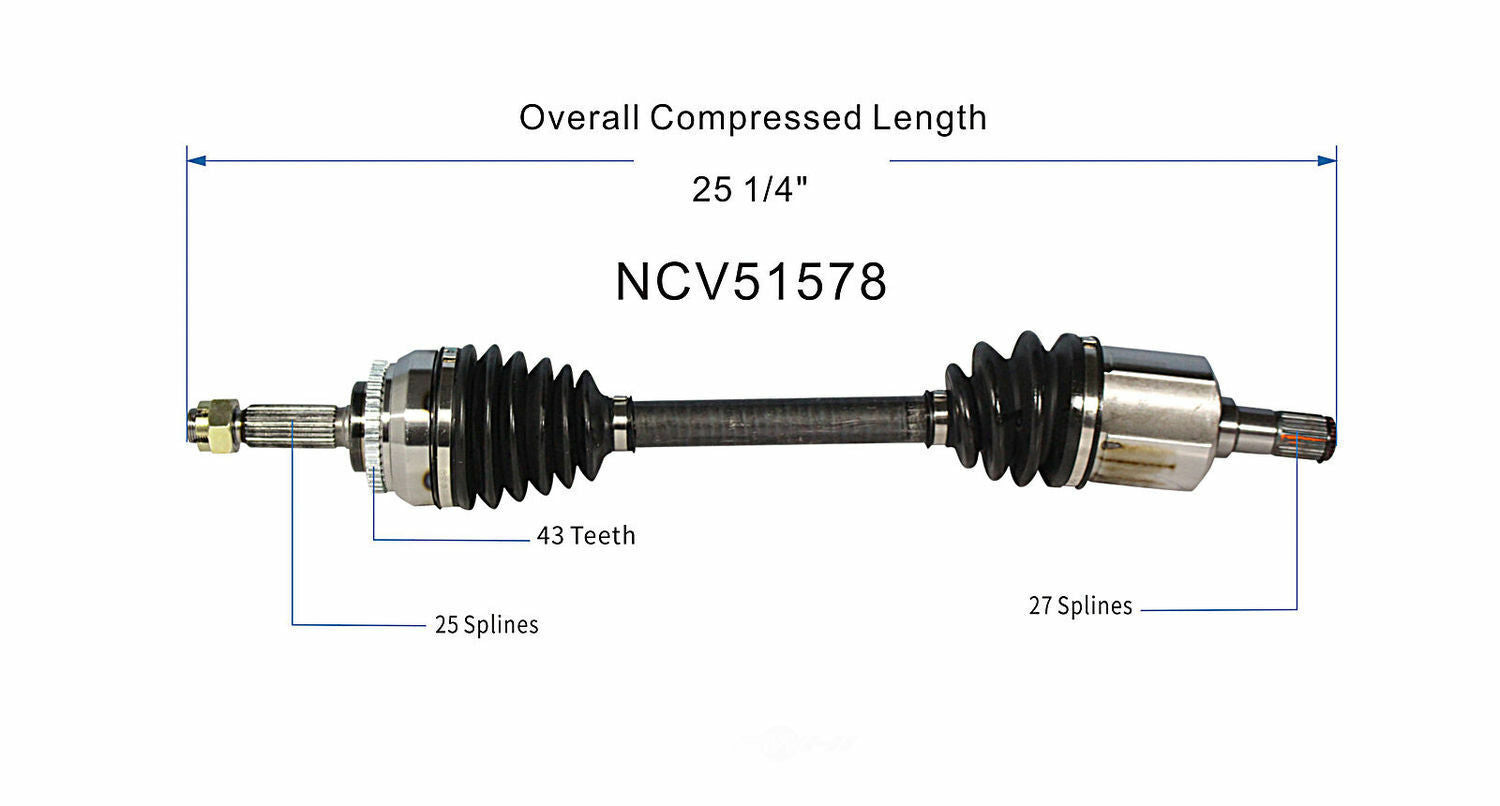 GSP North America NCV51578 CV Axle Assembly