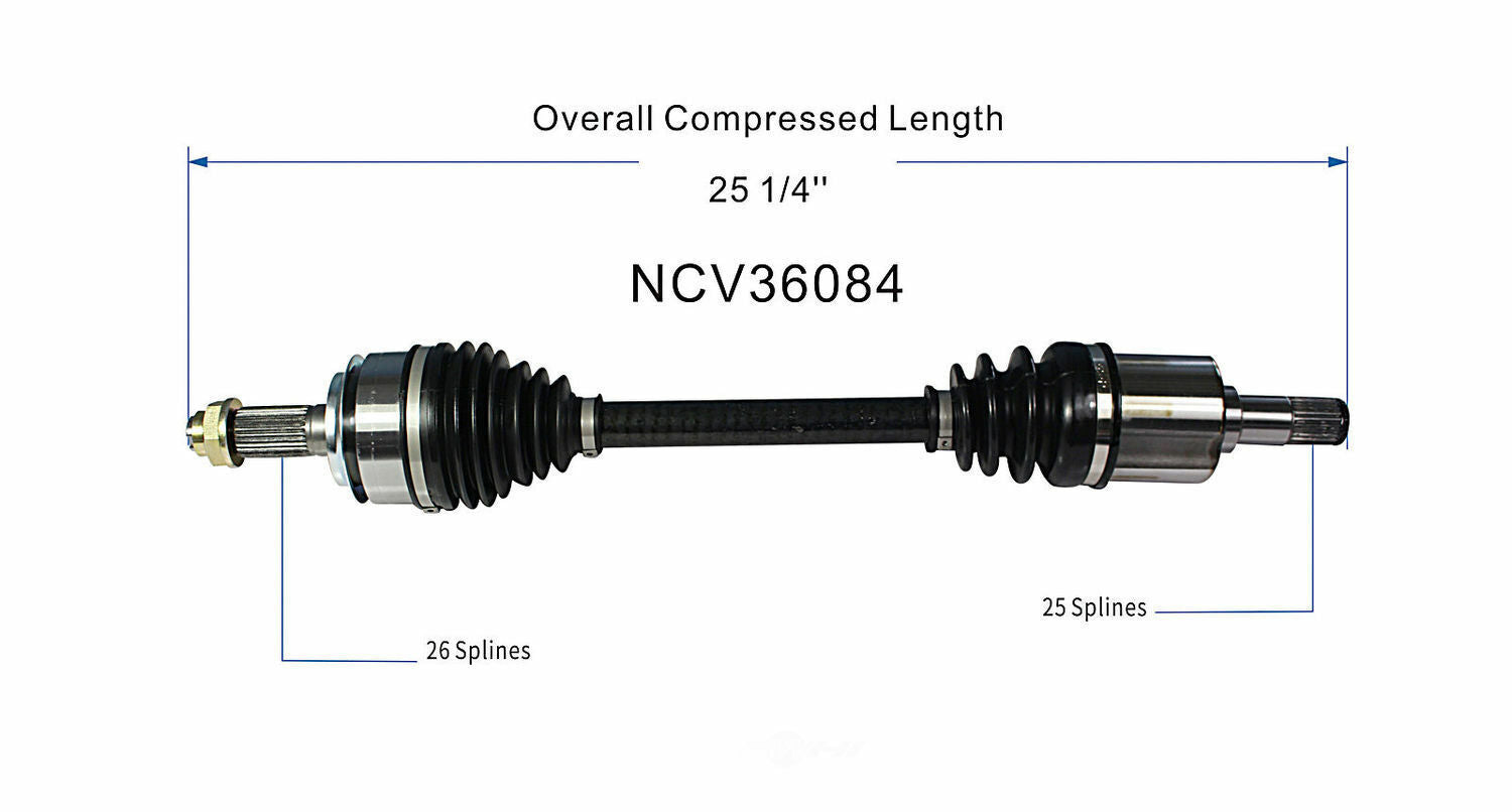 GSP North America NCV36084 CV Axle Assembly