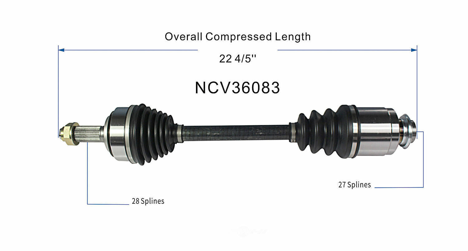 GSP North America NCV36083 CV Axle Assembly