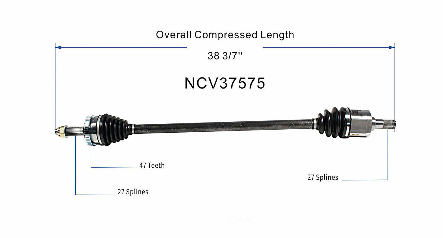 GSP North America NCV37575 CV Axle Assembly