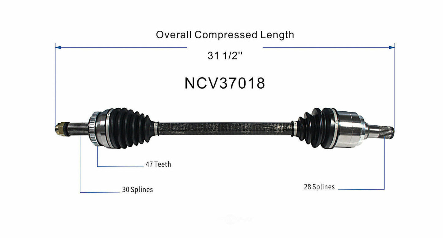 GSP North America NCV37018 CV Axle Assembly