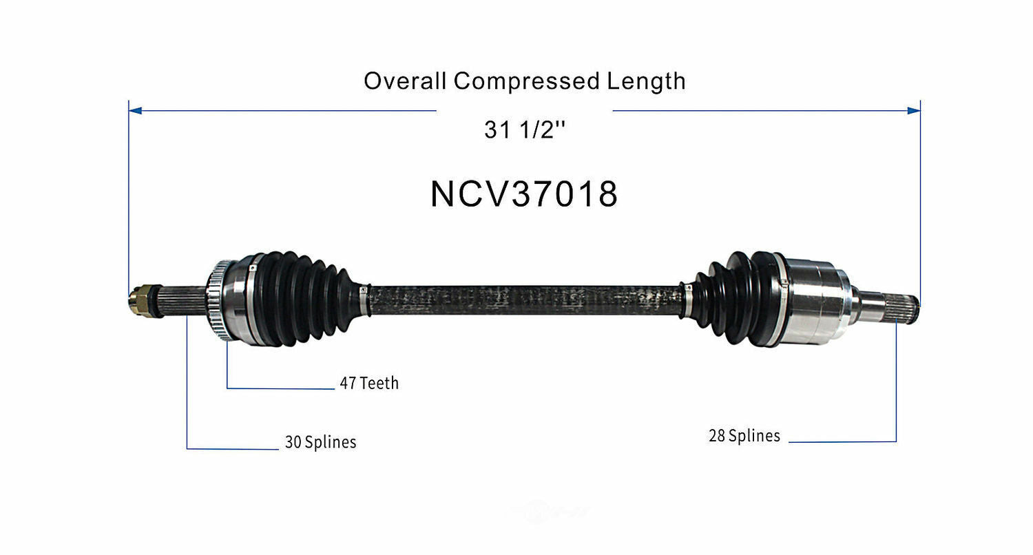 GSP North America NCV37018 CV Axle Assembly