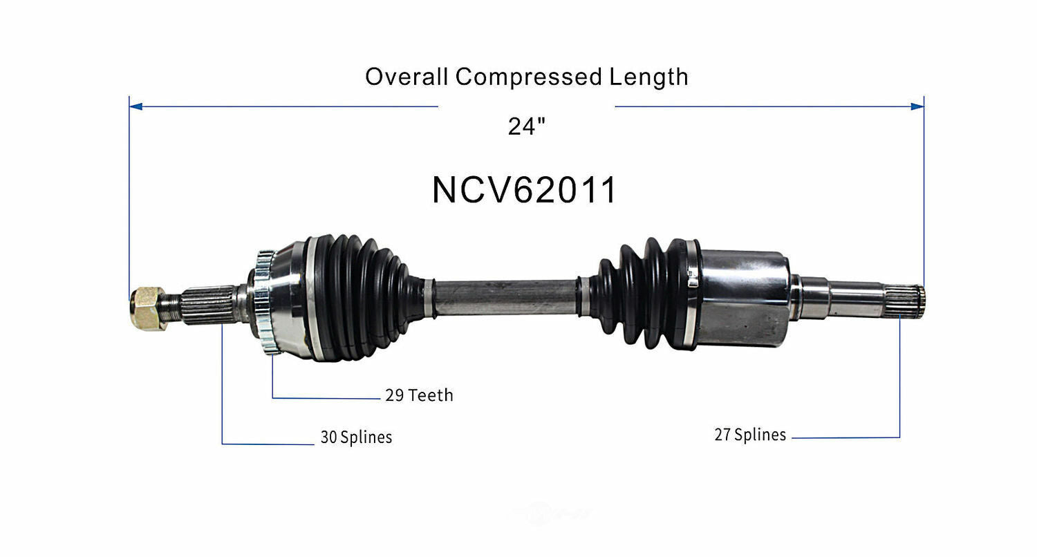GSP North America NCV62011 CV Axle Assembly
