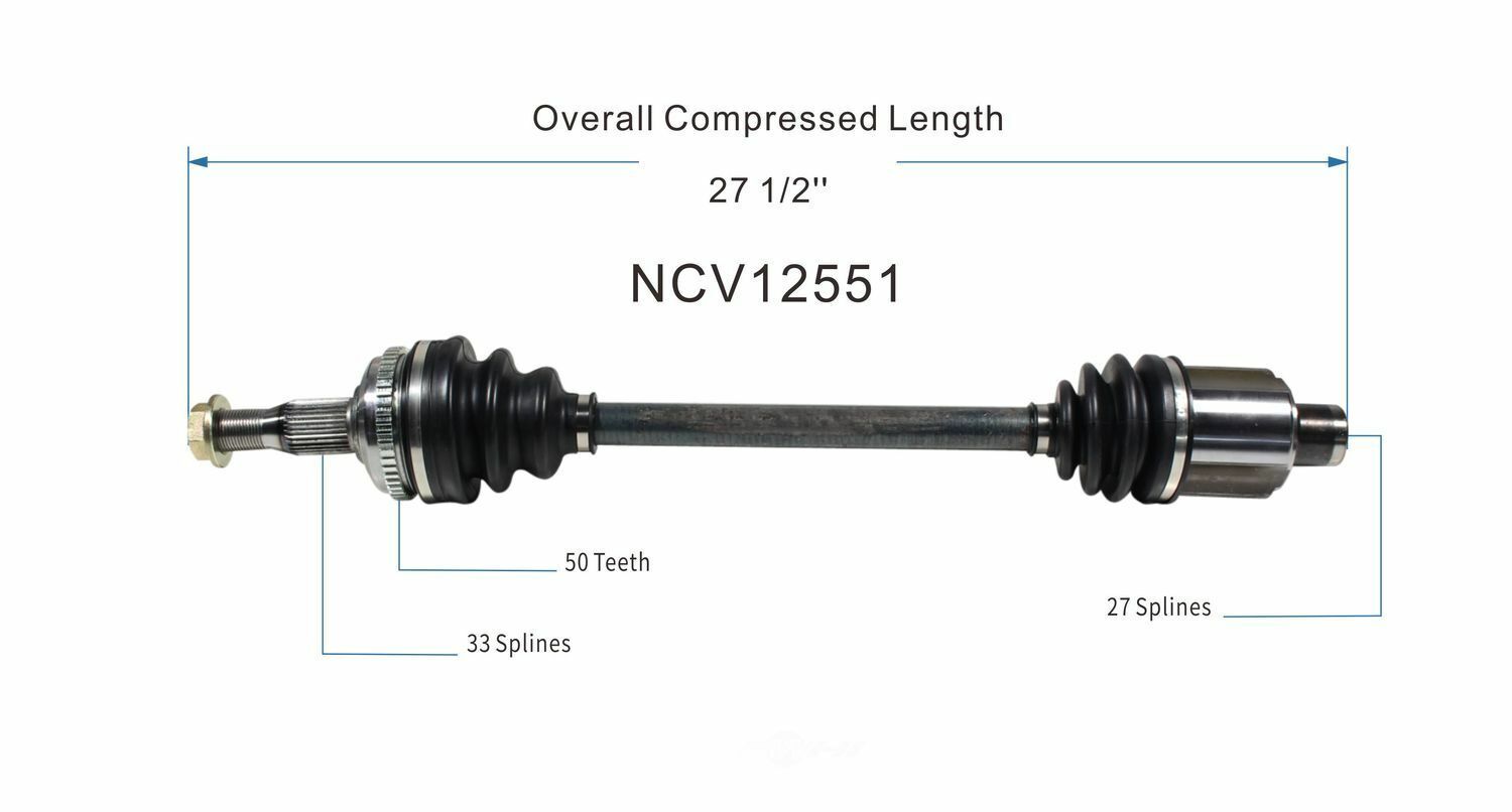 GSP North America NCV12551 CV Axle Assembly