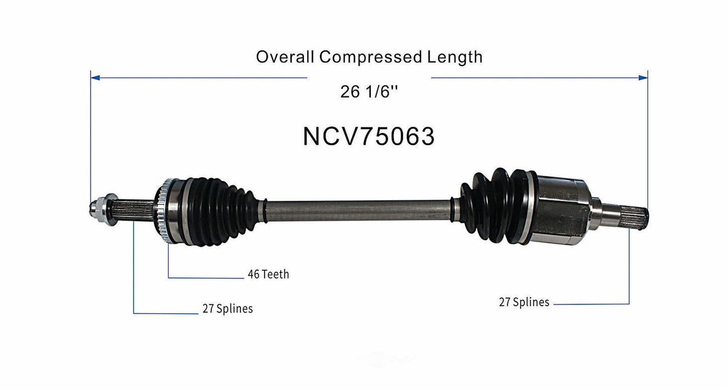 GSP North America NCV75063 CV Axle Assembly