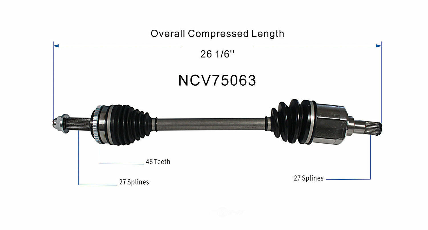 GSP North America NCV75063 CV Axle Assembly