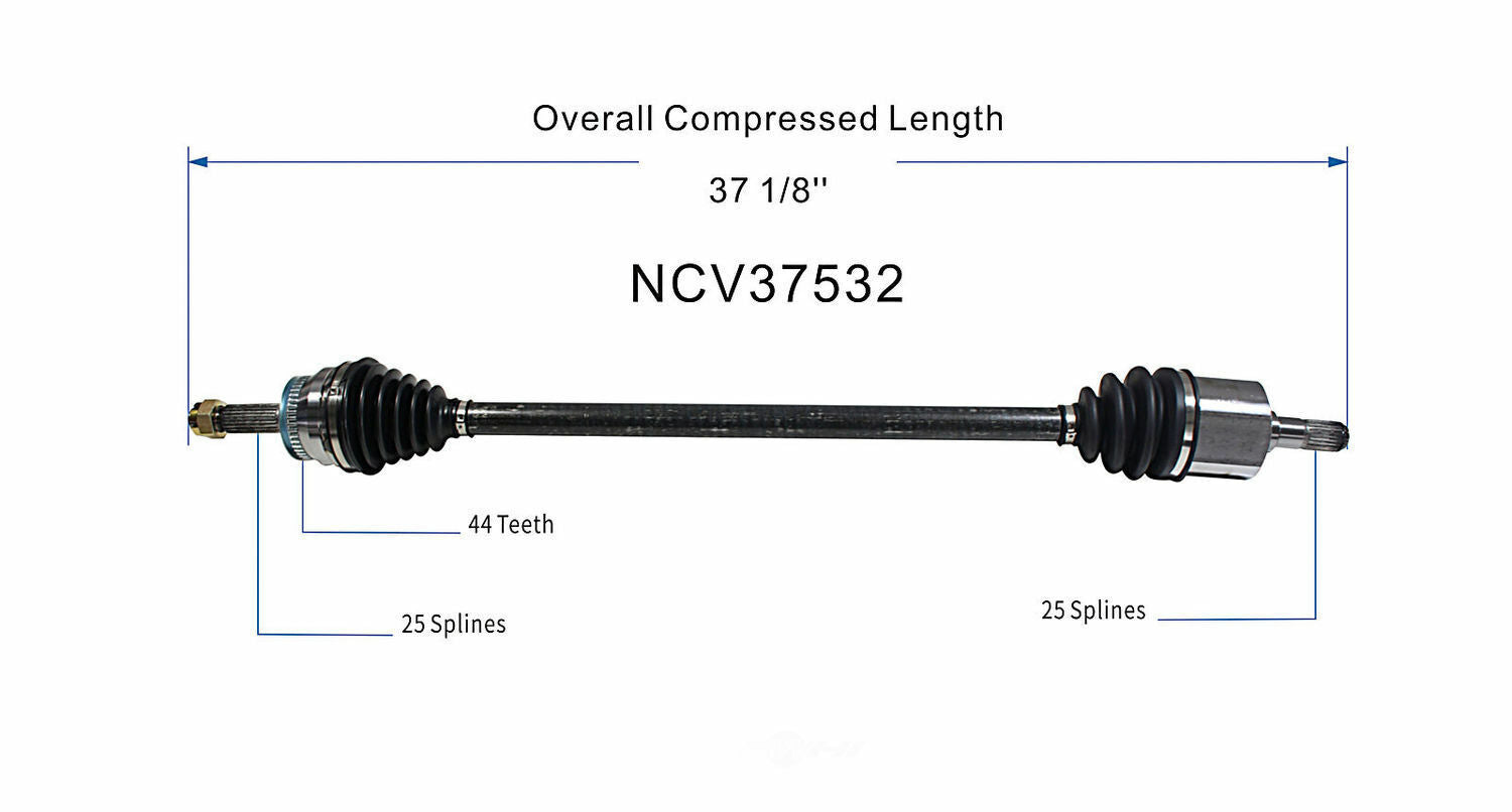 GSP North America NCV37532 CV Axle Assembly