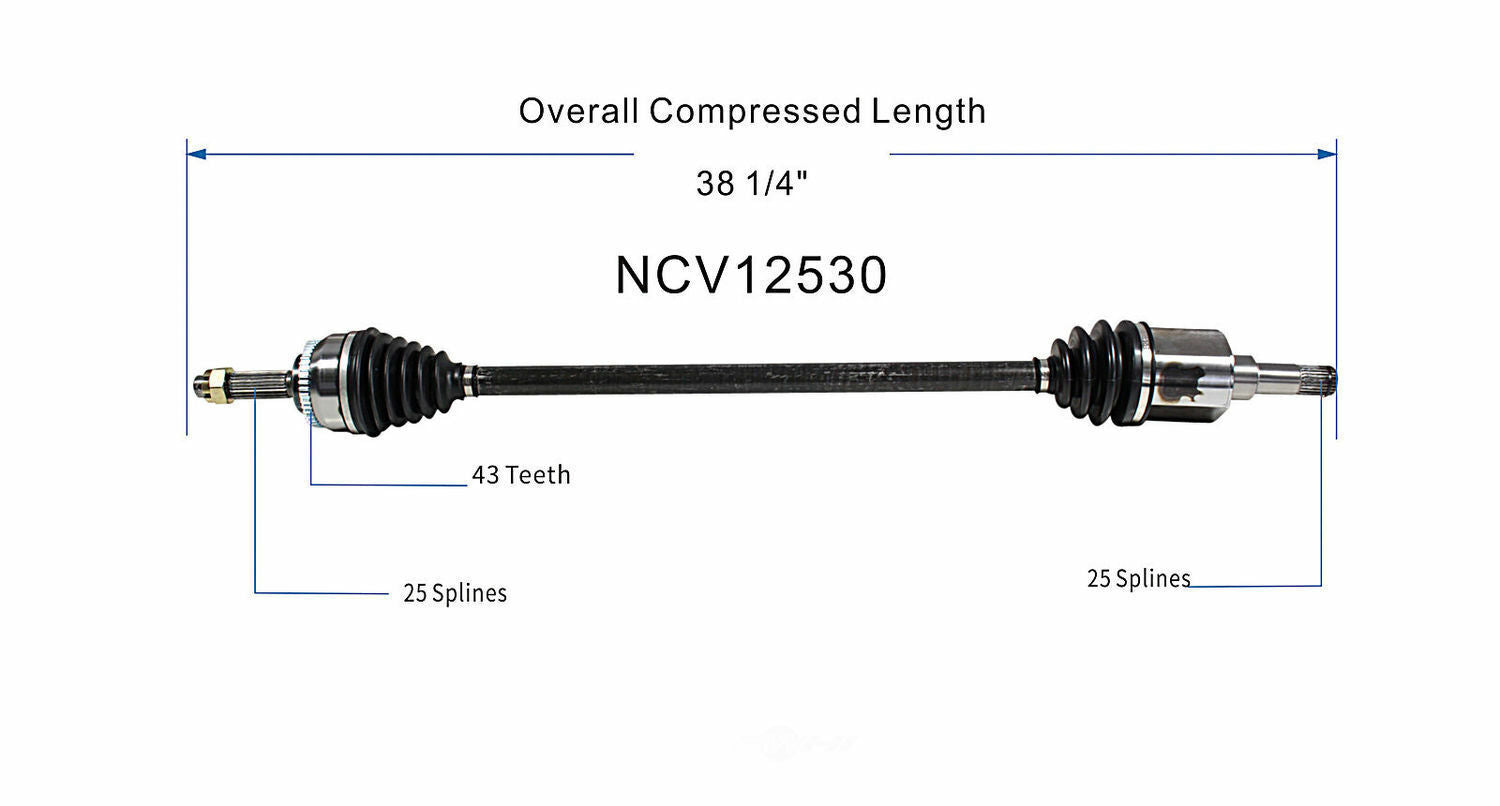 GSP North America NCV12530 CV Axle Assembly