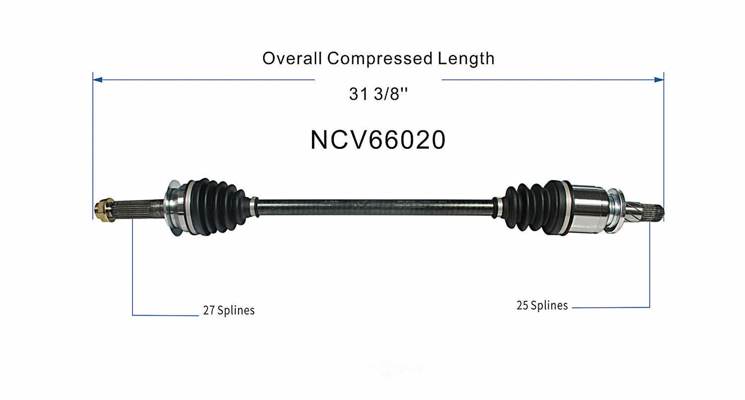 GSP North America NCV66020 CV Axle Assembly
