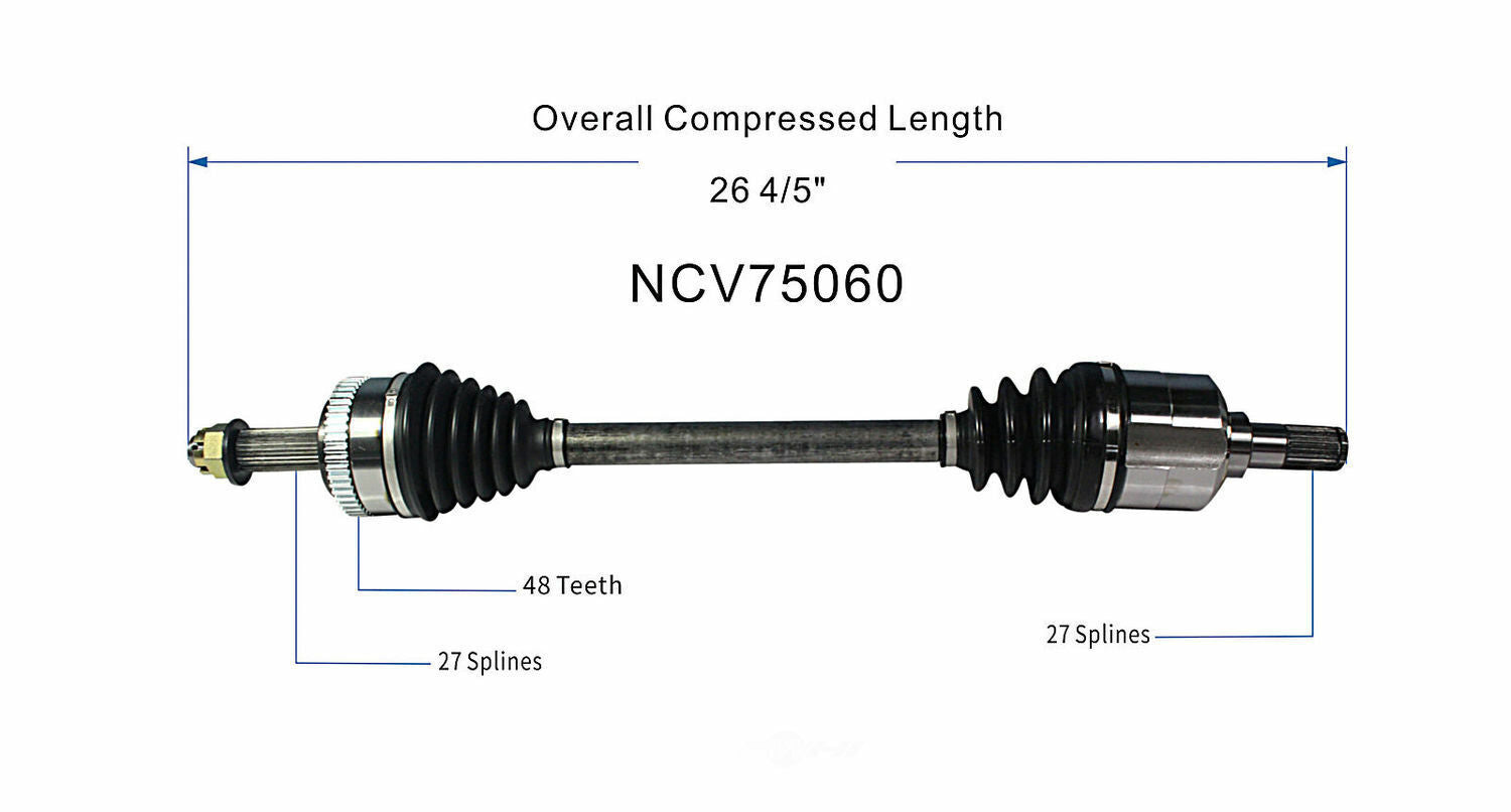 GSP North America NCV75060 CV Axle Assembly