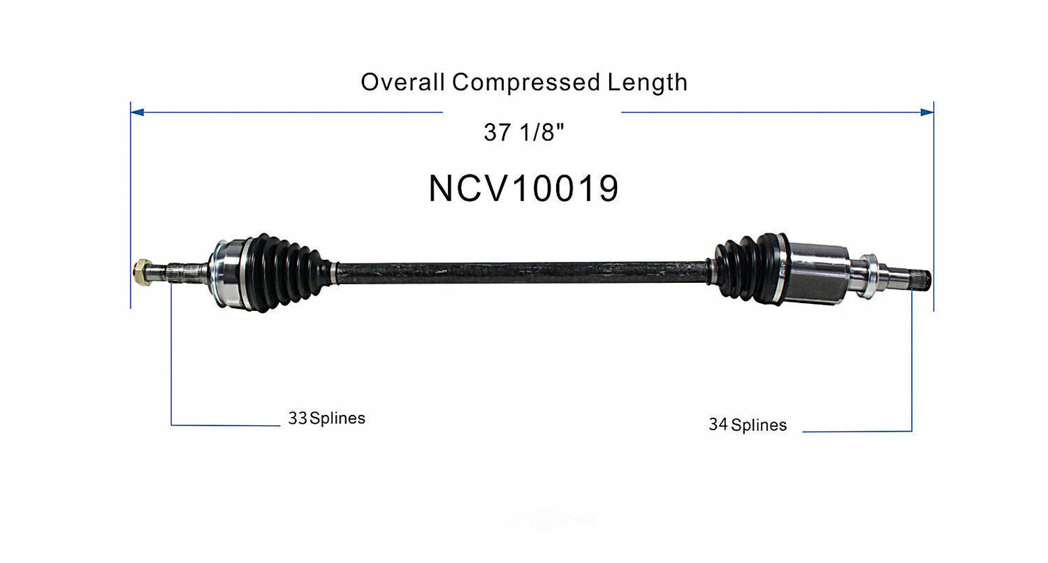 GSP North America NCV10019 CV Axle Assembly