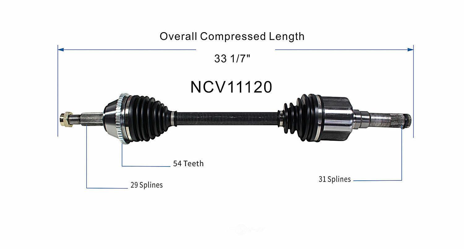GSP North America NCV11120 CV Axle Assembly