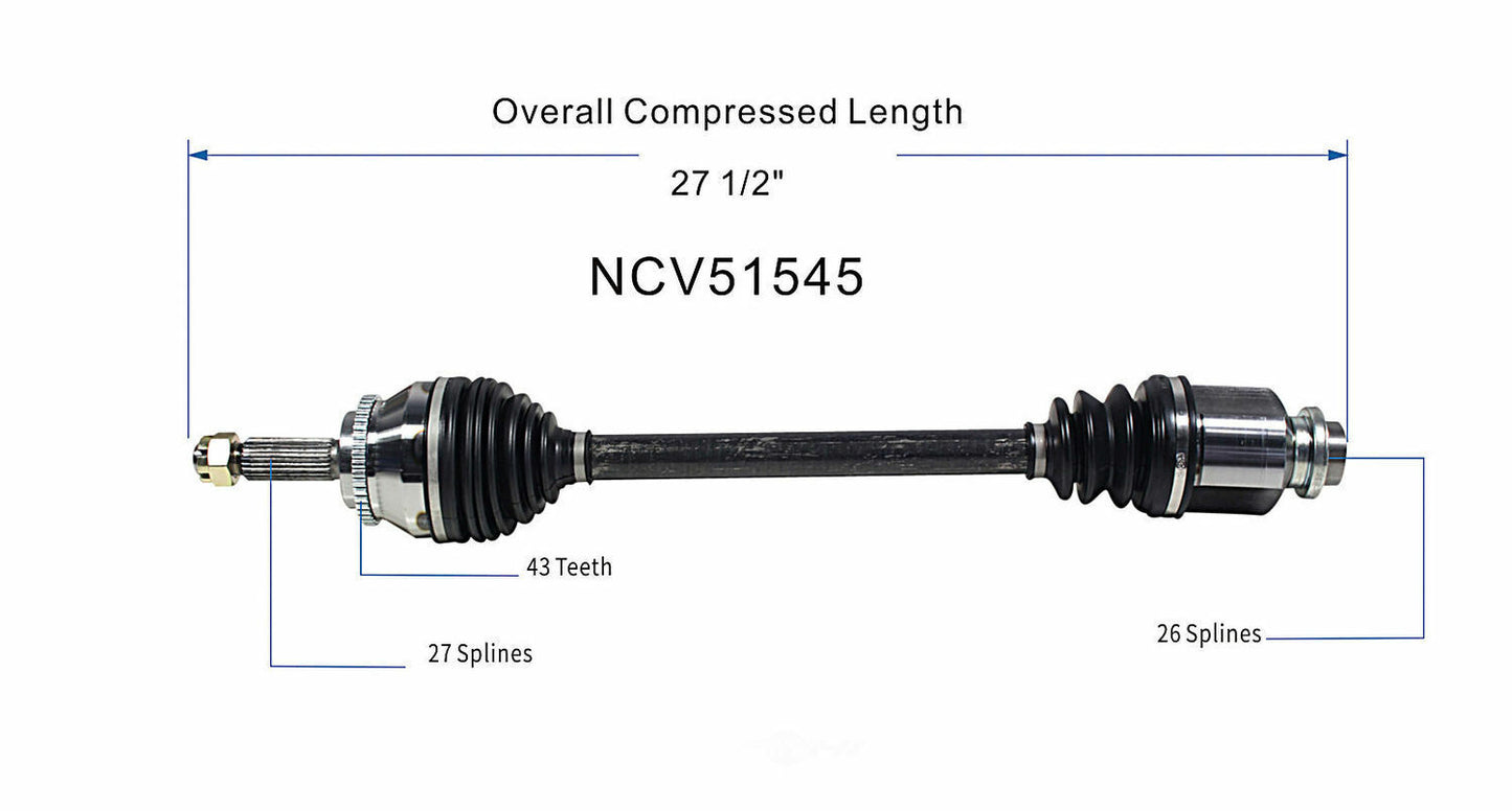 GSP North America NCV51545 CV Axle Assembly