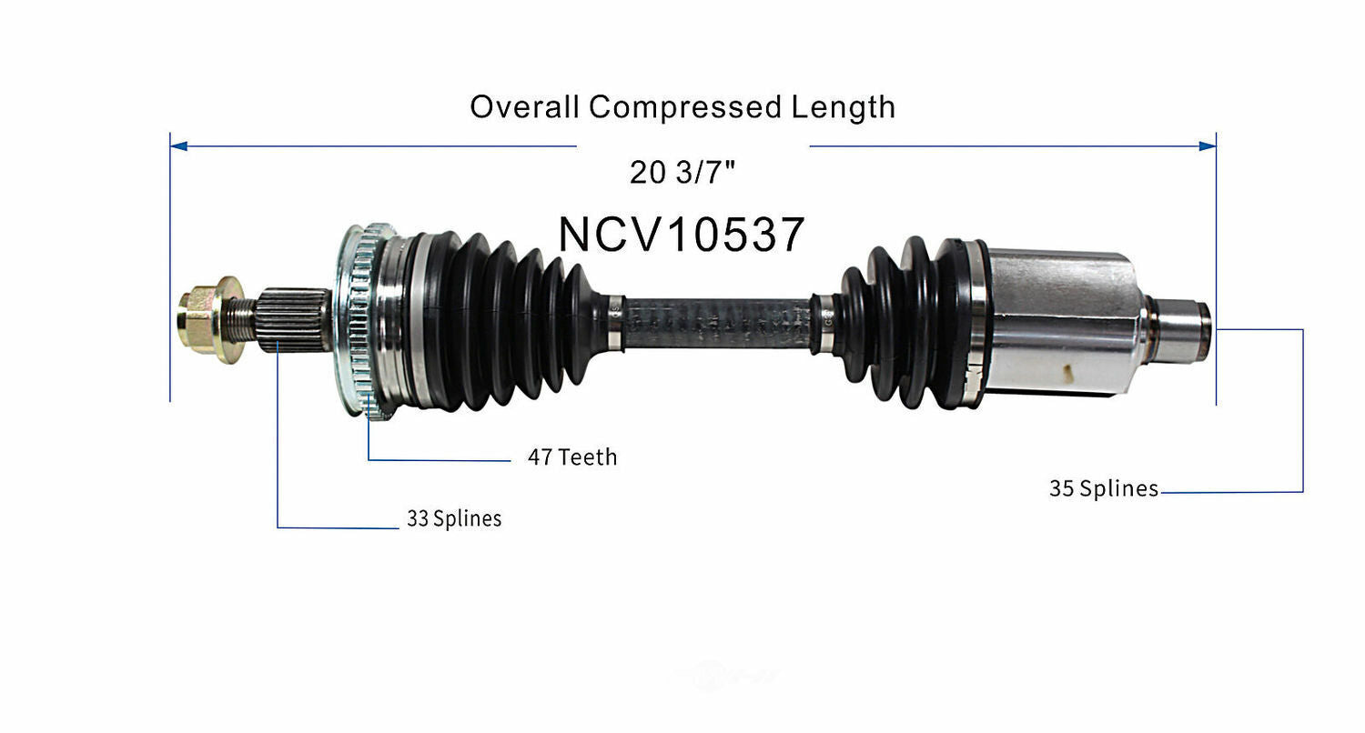 GSP North America NCV10537 CV Axle Assembly