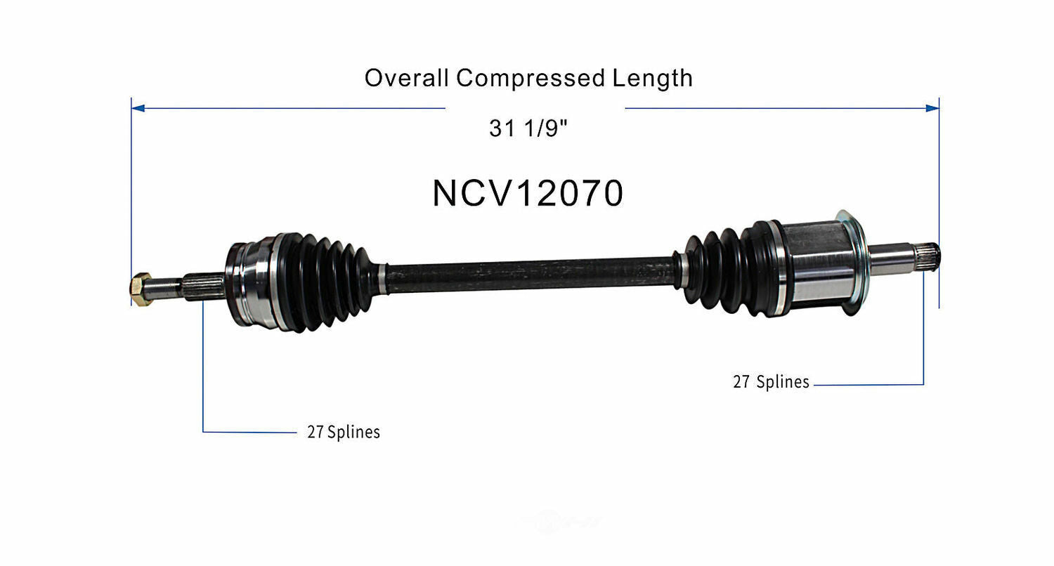 GSP North America NCV12070 CV Axle Assembly