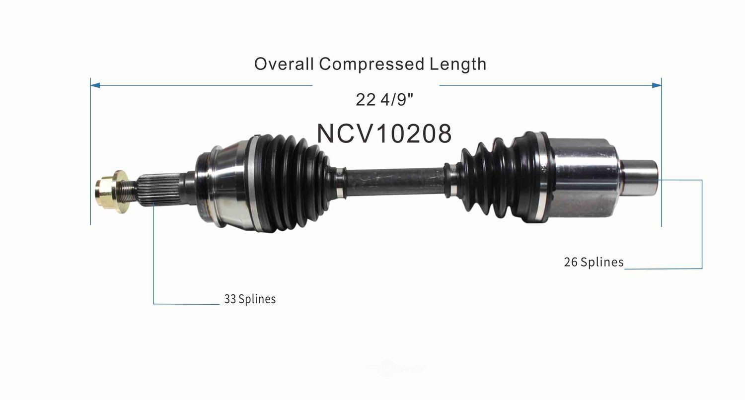 GSP North America NCV10208 CV Axle Assembly