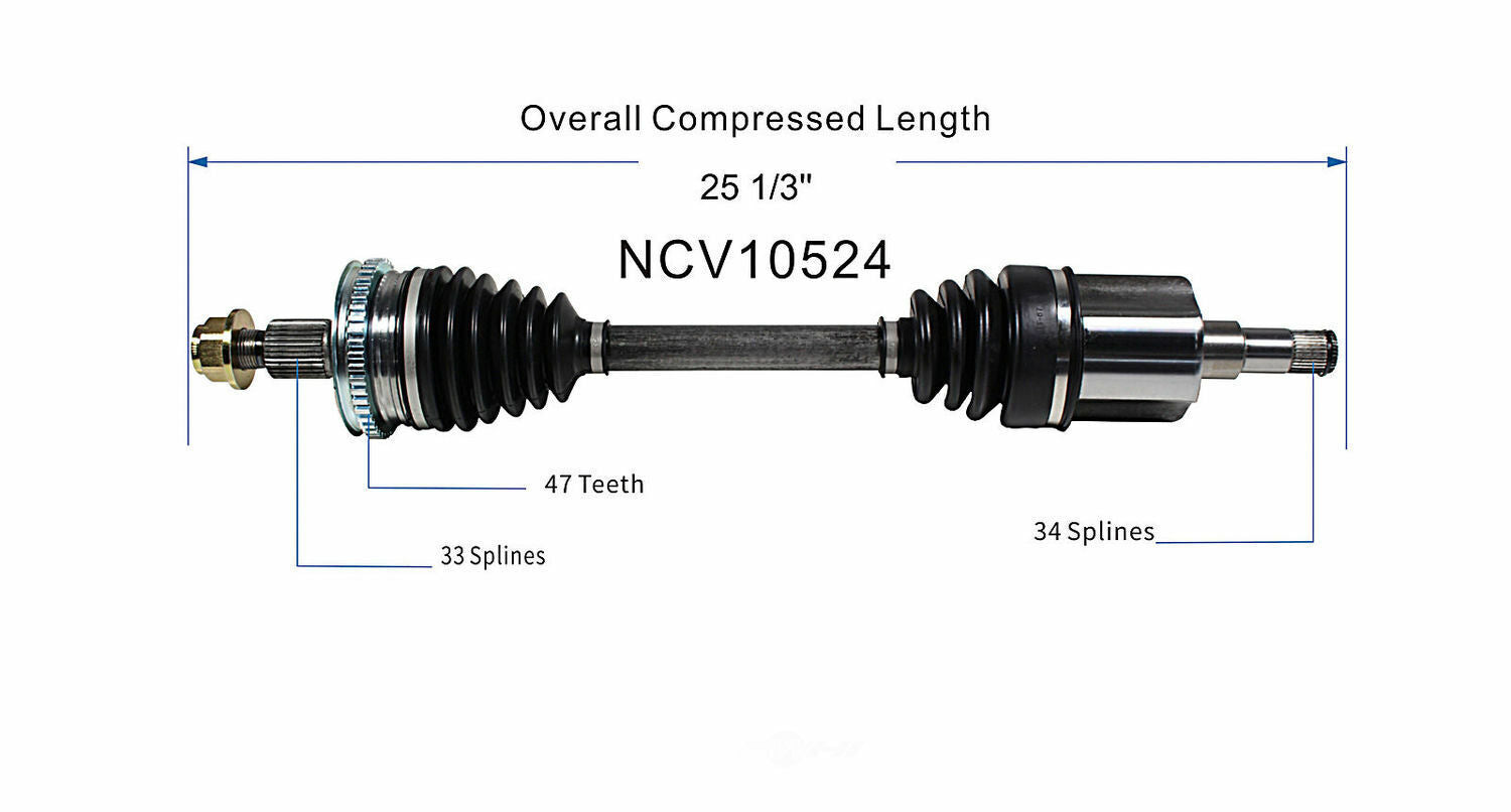 GSP North America NCV10524 CV Axle Assembly
